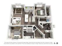 A floor plan of an apartment with dimensions and a disclaimer at the bottom.