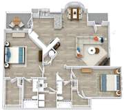 Satori Olathe Apartments in Kansas 2 Bedroom Floor Plan