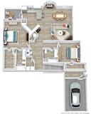 Satori Olathe Apartments in Kansas 2 Bedroom Floor Plan