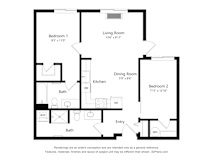 Meadowlark at Fairview Apartments in Fairview, Oregon Two Bedroom Floor Plan