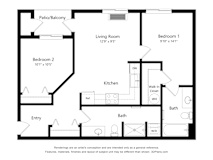 Meadowlark at Fairview Apartments in Fairview, Oregon Two Bedroom Floor Plan