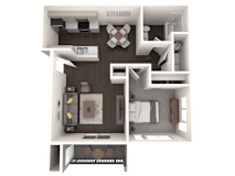 The Tides at Willow Pointe Apartments in Richland, Washington One Bed One Bath Floor Plan