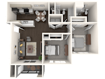 The Tides at Willow Pointe Apartments in Richland, Washington Two Bed Two Bath Floor Plan
