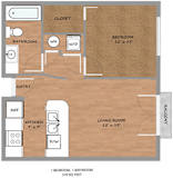 A1 floor plan at H Squared Apartments, Denton, TX, 76201