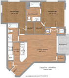 B2 floor plan at H Squared Apartments, Denton, 76201