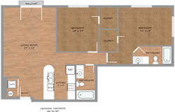 B1 floor plan at H Squared Apartments, Denton, TX
