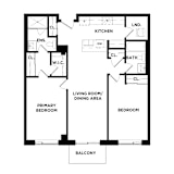 a floor plan of a house with bedrooms and a living room