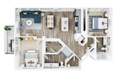 2 bed 2 bath floor plan E at Seasons at Meridian, Meridian, ID, 83642