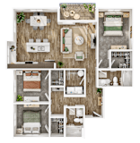 3Bed 2Bath Floorplan at Silverbrook Apartments, Kalispell, 59901