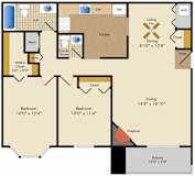 B1 Floor Plan at Poplar Glen Apartments, Maryland.