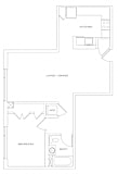 a floor plan of a one bedroom apartment at residences on broadway
