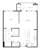 a floor plan of a 1 bedroom floor plan
