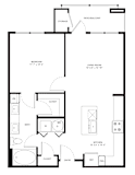 a floor plan of a 1 bedroom floor plan