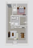 a floor plan of a house with a bedroom and a living room
