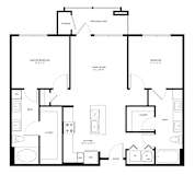 a floor plan of a 1 bedroom floor plan
