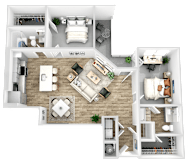 a floor plan of a house with a bedroom and living room