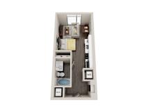 a 1 bedroom floor plan  studio
