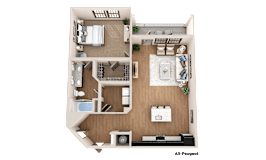 the bedroom floor plan of 460 sq ft