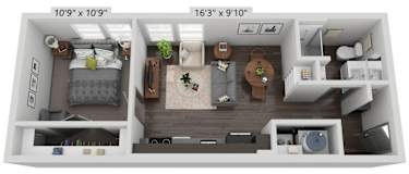 a 2400 sq ft floor plan with a bedroom and a living room