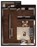 1 bed 1 bathroom A5 Floor Plan at Legacy Brooks, Texas
