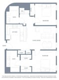 2 bedroom 2 bathroom floorplan with closets at Aventine Apartments, Hercules, California