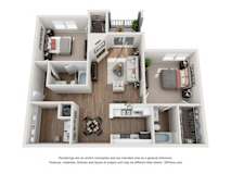 2 Bedroom Floor Plan with 1,020 Sq. Ft. | Briarcliff Apartments Atlanta GA