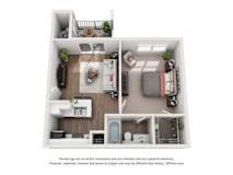 1 Bedroom Floor Plan with 600 Sq. Ft. | Briarcliff Apartments Atlanta GA
