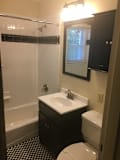 cabinet in bath at Rivercrest Apartments, Piscataway