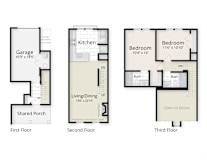 Two Bedroom Floor Plan at The Residences at King Farm, Rockville