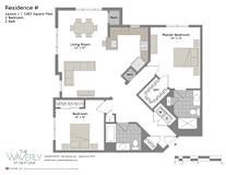 2 Bedroom 2 Bathroom Floor Plan at The Waverly at Neptune, Neptune, NJ, 07753