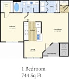 The Commons at Boston Road One Bedroom Apartment Floorplan