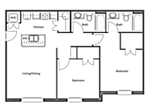 B1 Floor Plan at The Liberty Lofts, Gainesville, 76240