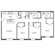 C1 Floor Plan at The Liberty Lofts, Gainesville, Texas