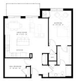 The Pike with Den 1-bedroom layout