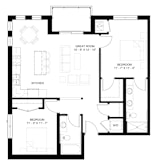 The Charleston 2-bedroom floor plan layout
