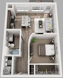 1 Bed 1 Bath Floor Plan with 668 Sq. Ft. at South Side Flats Apartments in Dallas, TX