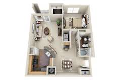 1 Bed 1 Bath  Floor Plan | 880 Sq. Ft. at Carrington at Barker Cypress Cypress TX