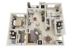 2 Bed 2 Bath  Floor Plan | 1,177 Sq. Ft. at Carrington at Barker Cypress Cypress TX