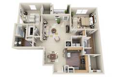 2 Bed 2 Bath  Floor Plan | 1,320 Sq. Ft. at Carrington at Barker Cypress Cypress TX