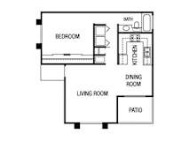 1 bedroom floor plan | River Oaks Apartments in Oceanside, CA