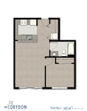 One Bedroom B4 1 FloorPlan at The Corydon, Seattle, 98105