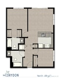 Two Bedroom C1 FloorPlan at The Corydon, Seattle, 98105