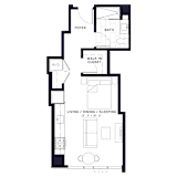 Lincoln Common Webster Studio Floor Plan at The Apartments at Lincoln Common, Chicago, 60614