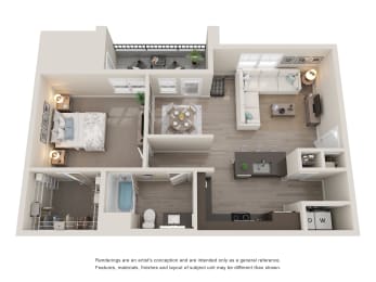 A4 Floor Plan at Anchor 532 Apartments in Vallejo, CA