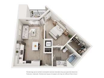 A2 Floor Plan at Amara Luxury Apartments, Sacramento, California