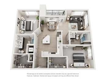 B4 Floor Plan at Amara Luxury Apartments, Sacramento, 95834