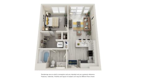 3-D Floor Plan A3 at Solasta, Sacramento, CA. 95831
