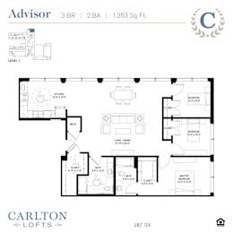 Floor Plan at Carlton Lofts in Clouqet, MN.