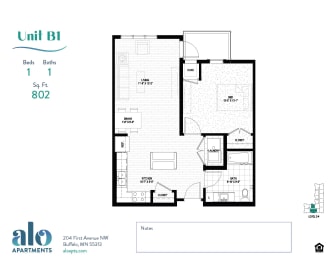 B1 Floor Plan at Alo Apartments in Buffalo, MN