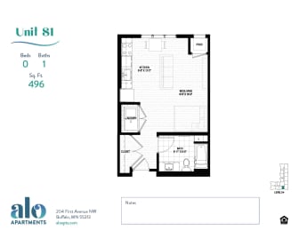 Unit 81 Floor Plan at Alo Apartments in Buffalo, MN